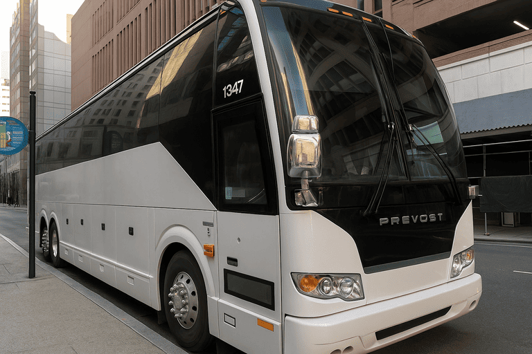a Petaluma Charter Bus coach bus