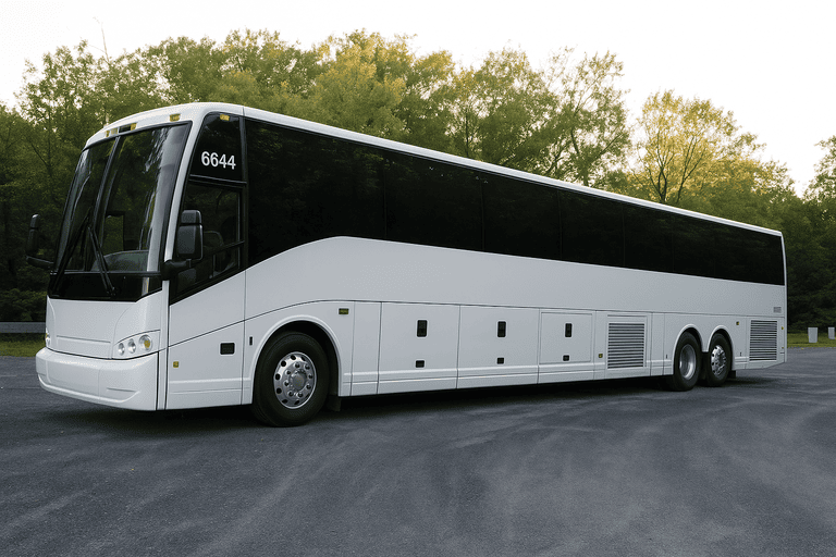 exterior of Petaluma Charter Bus coach bus